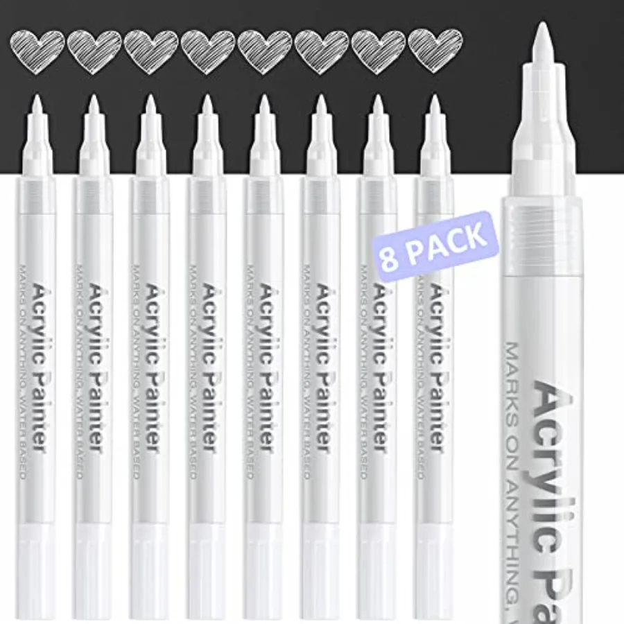 8 Paint Pens Paint Markers: Acrylic Paint Markers with 0.7mm Fine Tip for Adult Coloring Books, Paper, Rock, Wood, Metal, Glass
8 Paint Pens Paint Markers: Acrylic Paint Markers with 0.7mm Fine Tip for Adult Coloring Books, Paper, Rock, Wood, Metal, Glass