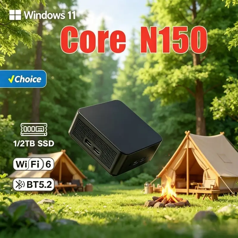 Space-saving Intel Core N150 Pocket Desktop Mini PC Windows11, 32GB RAM, Varied SSD Selections, WiFi6 BT5.2 and High-quality 4K
Space-saving Intel Core N150 Pocket Desktop Mini PC Windows11, 32GB RAM, Varied SSD Selections, WiFi6 BT5.2 and High-quality 4K