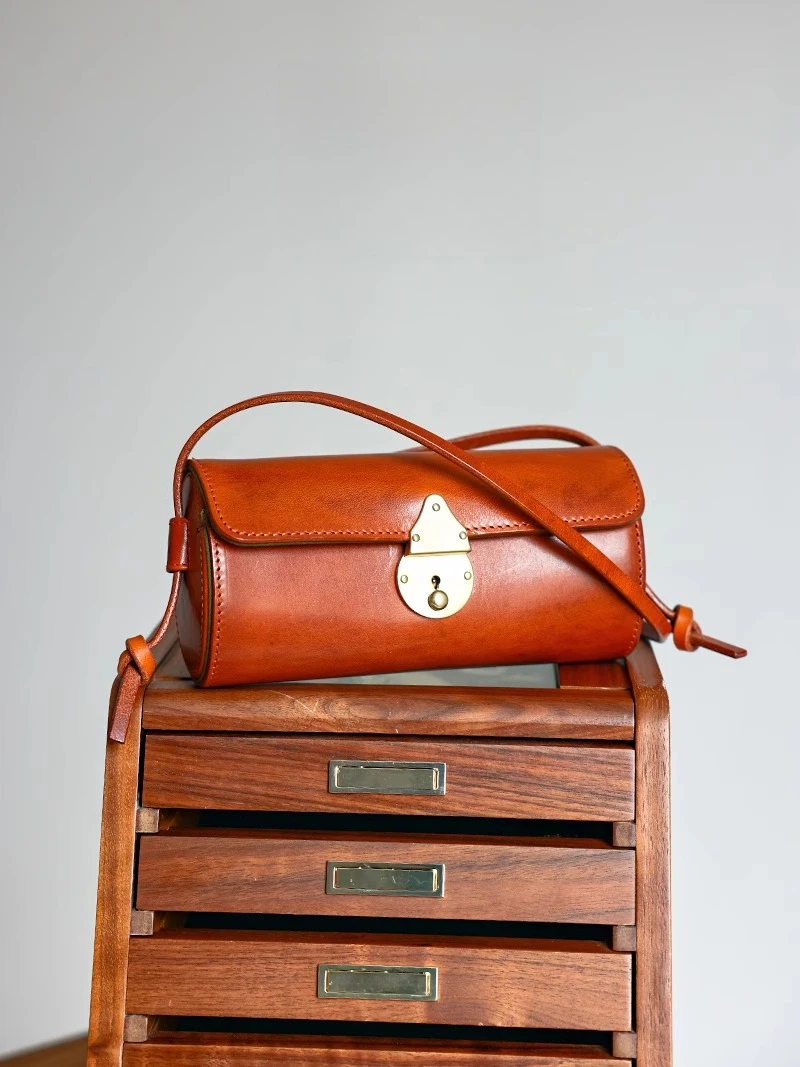 Handmade leather messenger bag for women, vintage style handcrafted leather cylindrical bag pillow bag cross body
Handmade leather messenger bag for women, vintage style handcrafted leather cylindrical bag pillow bag cross body