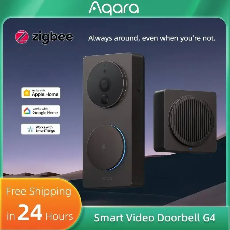 Aqara Smart Video Doorbell G4 WiFi 2.4G 1080P Smart Door Bell Smart Home Security Electronic Cat Eye Work with Apple Homekit APP
Aqara Smart Video Doorbell G4 WiFi 2.4G 1080P Smart Door Bell Smart Home Security Electronic Cat Eye Work with Apple Homekit APP