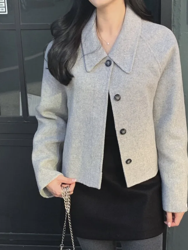 Korean Sle Gentle Simple Woolen Coat Women Early Autumn Small Size Loose Versatile ort Thiened Woolen Outerwear
Korean Sle Gentle Simple Woolen Coat Women Early Autumn Small Size Loose Versatile ort Thiened Woolen Outerwear