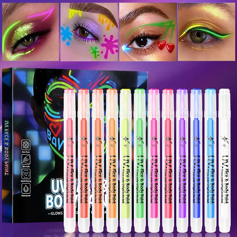 Бестселлер: двухсторонний двухцветный маркер для макияжа с эффектом ночного света, УФ-маркер для татуировок на лице и теле, маркер для DIY-проектов.
Бестселлер: двухсторонний двухцветный маркер для макияжа с эффектом ночного света, УФ-маркер для татуировок на лице и теле, маркер для DIY-проектов.