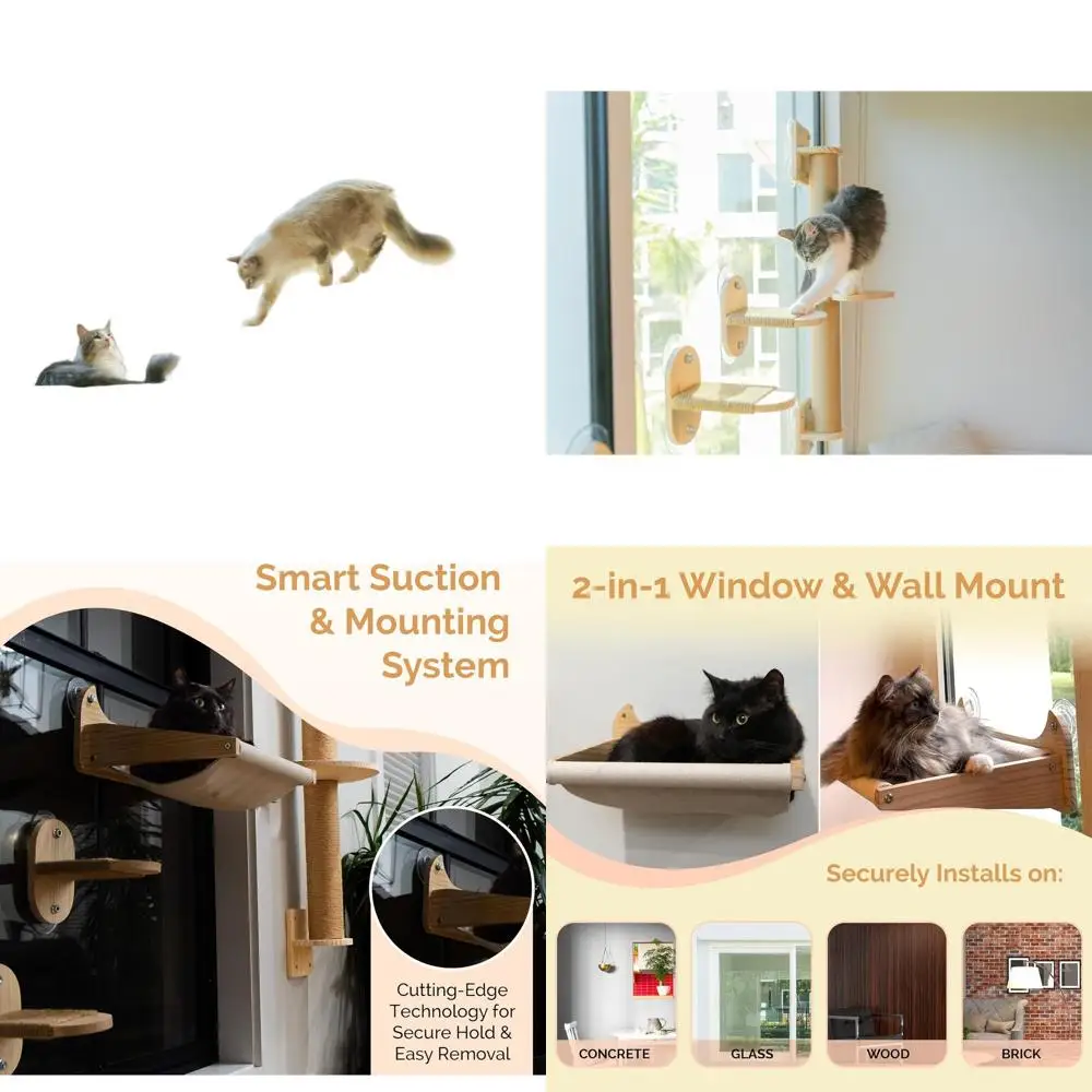 Многофункциональная настенная полка для кошек с гамаком, когтеточкой и лежанкой | Вмещает до 25 фунтов. | Современная, компактная мебель для домашних животных
Многофункциональная настенная полка для кошек с гамаком, когтеточкой и лежанкой | Вмещает до 25 фунтов. | Современная, компактная мебель для домашних животных