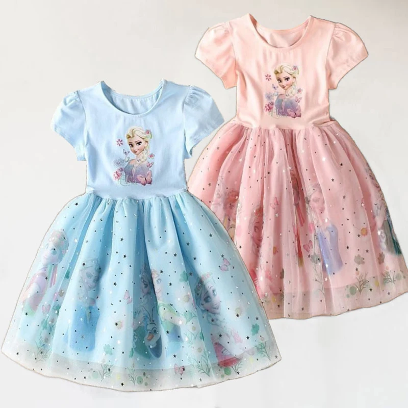 Cartoon Frozen Disneyland Trip Casual Dress for Little Girl Soft Princess Frock Kid Elsa Print Snow Queen A Line Summer Clothing
Cartoon Frozen Disneyland Trip Casual Dress for Little Girl Soft Princess Frock Kid Elsa Print Snow Queen A Line Summer Clothing
