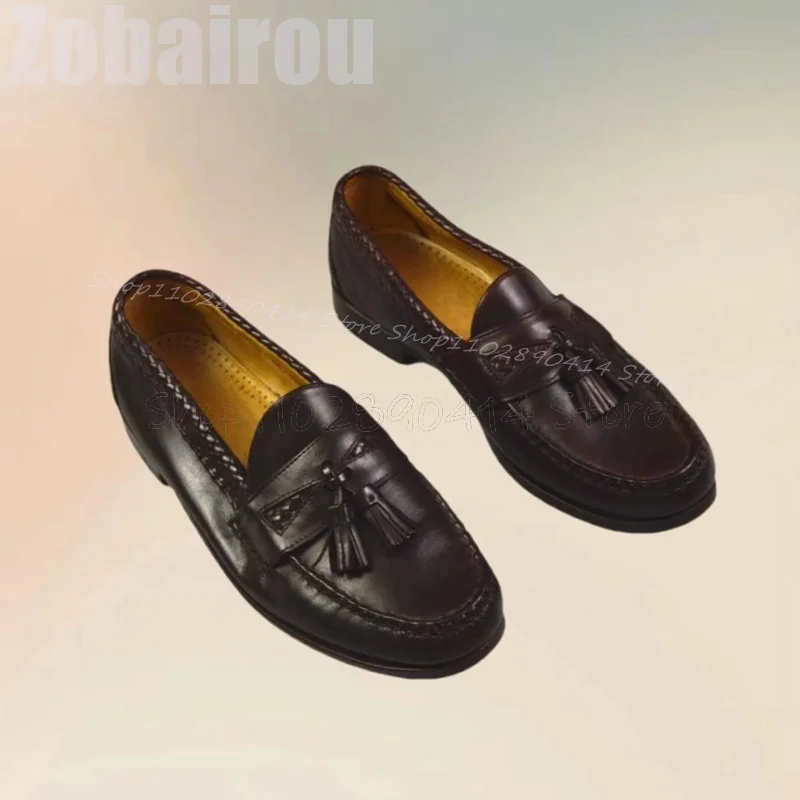 Burgandy Sewing Design Tassels Decor Penny Loafers Fashion Slip On Men Shoes Luxurious Handmade Party Banquet Men Casual Shoes
Burgandy Sewing Design Tassels Decor Penny Loafers Fashion Slip On Men Shoes Luxurious Handmade Party Banquet Men Casual Shoes