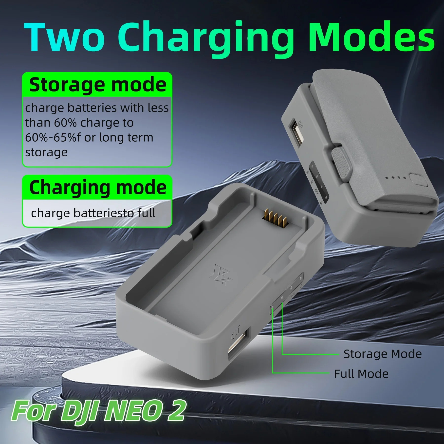 For DJI Neo 2 Battery Charger Multi Functional Single Channel Charger Drone Battery Storage Protect