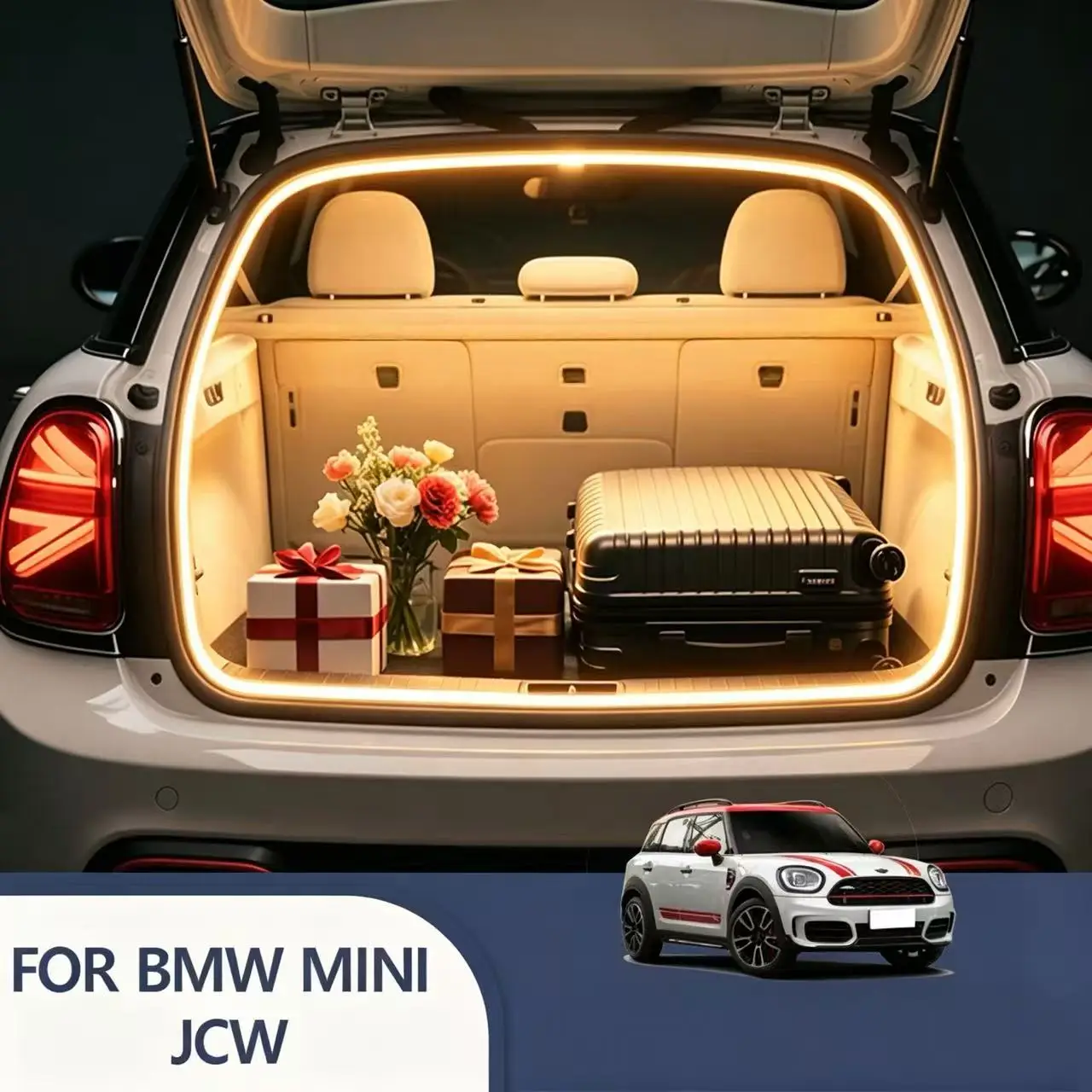 FOR BMW MINI JCW Rear Trunk LED Light Bar Strips Trunk Interior Decorative Lamp Strip Luggage Atmosphere Light
FOR BMW MINI JCW Rear Trunk LED Light Bar Strips Trunk Interior Decorative Lamp Strip Luggage Atmosphere Light