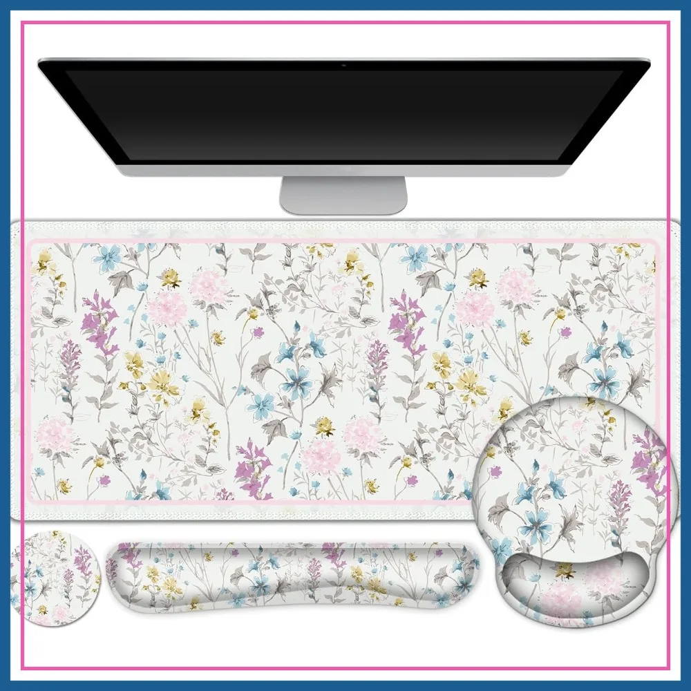 Large Mouse Pad with Wrist Rest, Desk Mat for Keyboard and Mouse, Gaming Support Combo, Wildflower Floral
Large Mouse Pad with Wrist Rest, Desk Mat for Keyboard and Mouse, Gaming Support Combo, Wildflower Floral