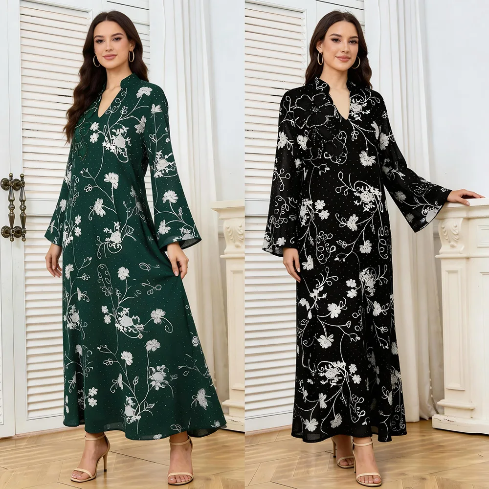 Muslim Dress Abaya Women Beading Dresses Eid Embroidery Abayas Kaftan Jalabiya Ramadan Arab Long Robe Dubai Morocco Vestidos
Muslim Dress Abaya Women Beading Dresses Eid Embroidery Abayas Kaftan Jalabiya Ramadan Arab Long Robe Dubai Morocco Vestidos