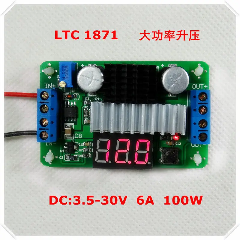 DC-DC LTC1871 Boost Module 3.5~30V 100W with Dual Display Voltmeter Super LM2577
DC-DC LTC1871 Boost Module 3.5~30V 100W with Dual Display Voltmeter Super LM2577
