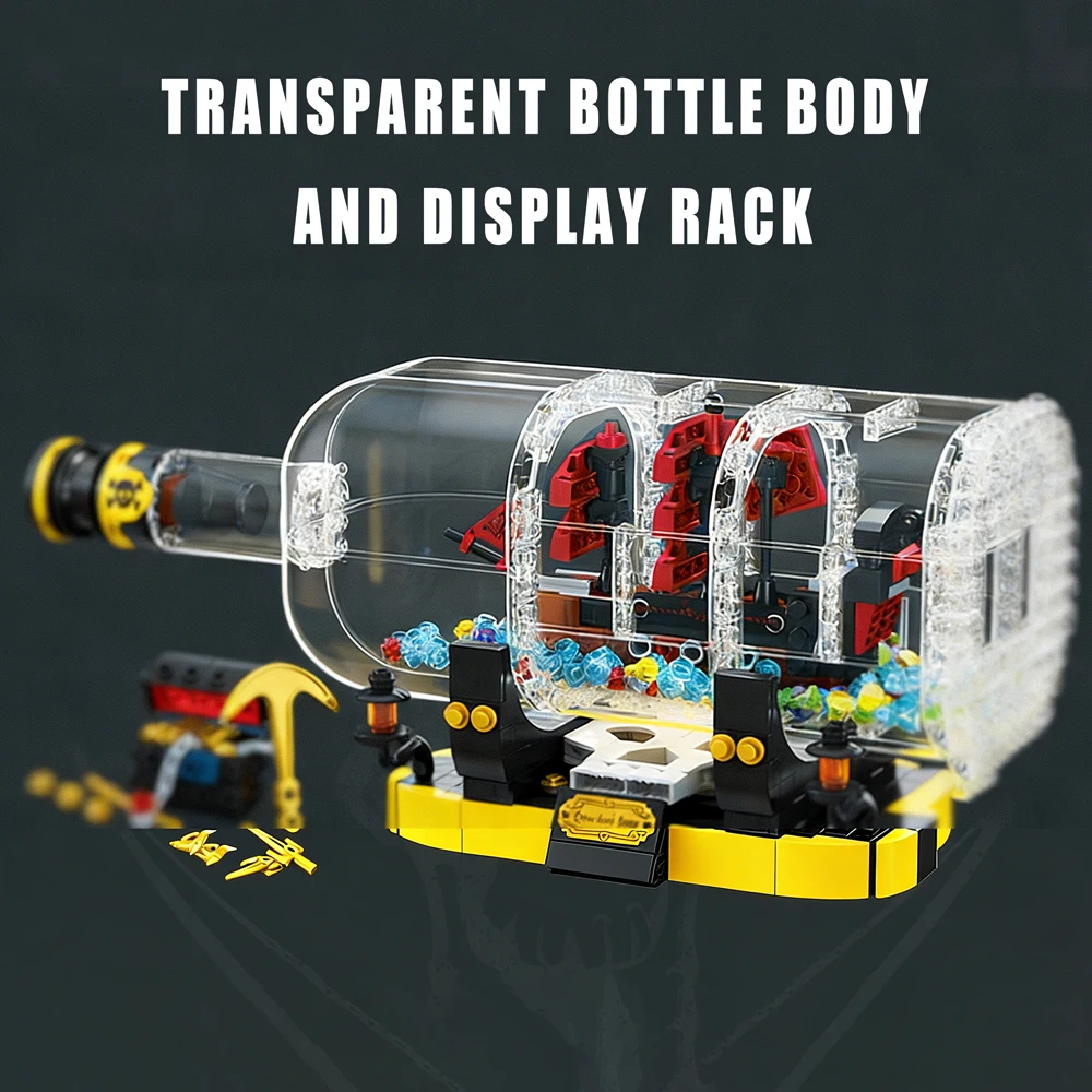 Treasure Hunt Pirate Ship Assembly Kit Bottle Ship Model Ocean Sailboat Building Blocks Craft With Pirate Theme Decor Ornament
Treasure Hunt Pirate Ship Assembly Kit Bottle Ship Model Ocean Sailboat Building Blocks Craft With Pirate Theme Decor Ornament