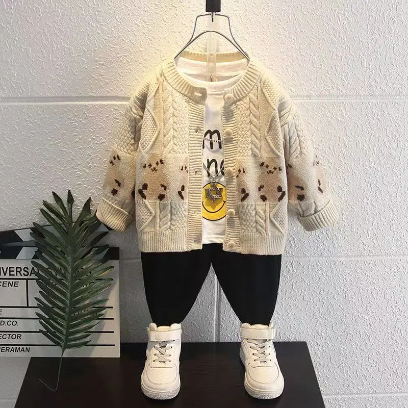 Boys' Spring and Autumn Sweater Jacket 2025 New Fashionable Children's Baby Knitted Cardigan Line Coat Kids Clothes Top 90-150CM
Boys' Spring and Autumn Sweater Jacket 2025 New Fashionable Children's Baby Knitted Cardigan Line Coat Kids Clothes Top 90-150CM