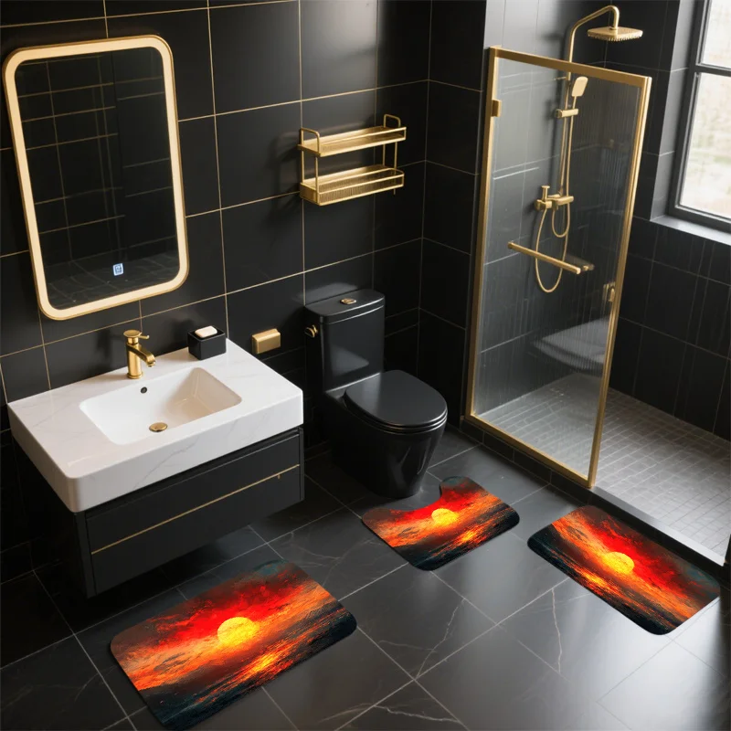 Premium Sunset Glow Bathroom Mat Set Anti Slip Shower Rugs Modern Home Decor Tropical Gradient Bath Mat
Premium Sunset Glow Bathroom Mat Set Anti Slip Shower Rugs Modern Home Decor Tropical Gradient Bath Mat