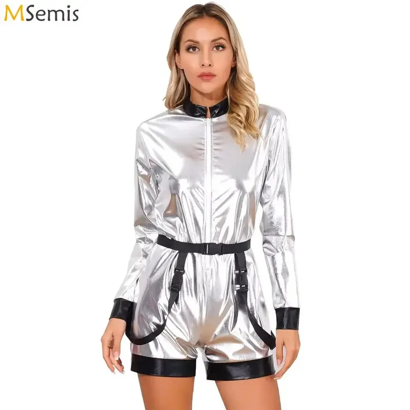 Women Halloween Silver Spacemans Costumes Xmas Robot Outfits Shiny Metallic Space Suit Astronaut Jumpsuit Family Party Dress Up
Women Halloween Silver Spacemans Costumes Xmas Robot Outfits Shiny Metallic Space Suit Astronaut Jumpsuit Family Party Dress Up