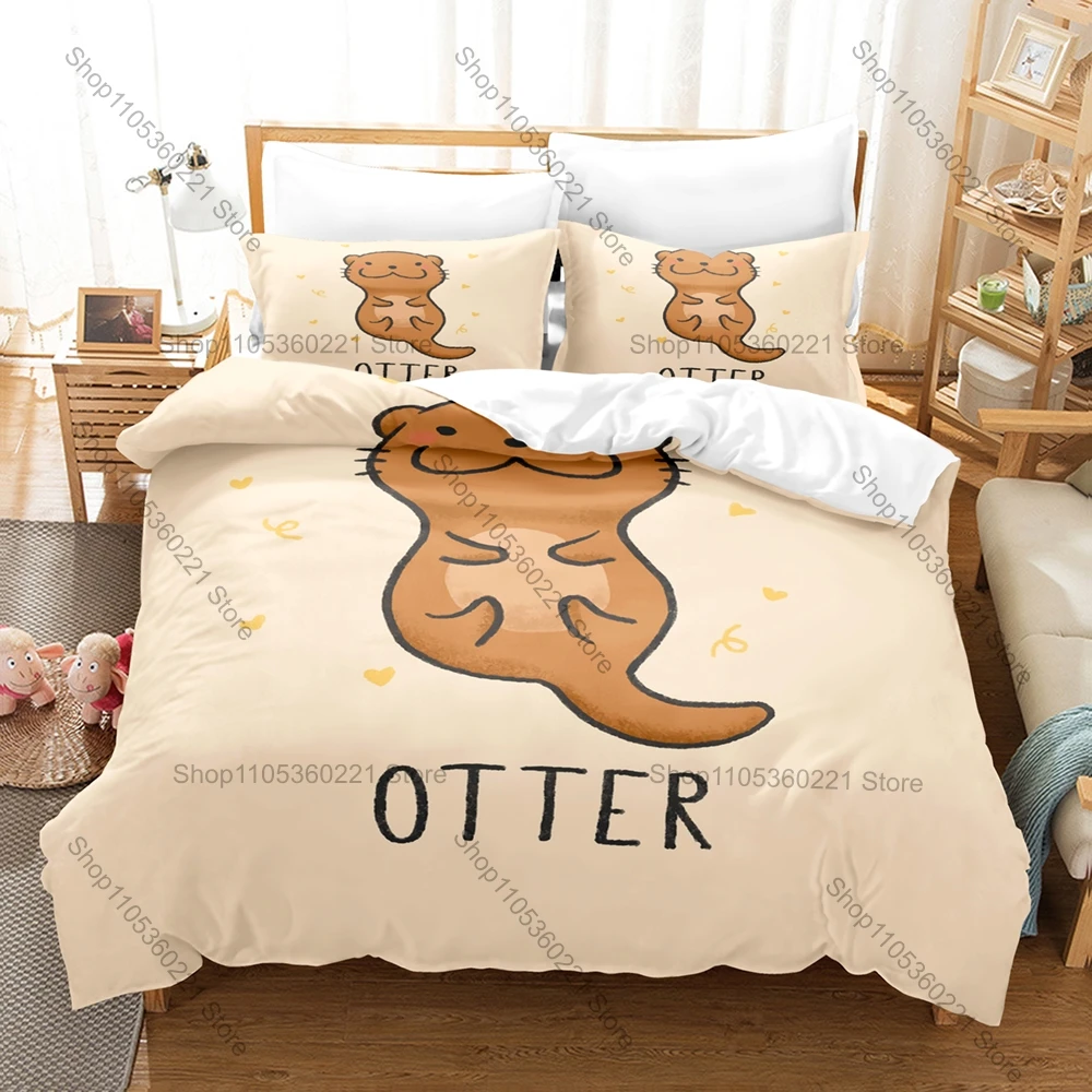 Cartoon Otter Duvet Cover + 2 Pillowcases, Cute Animal Print Bedding Set Soft Fabric for Kids & Fans Bedroom Decor & Gift
Cartoon Otter Duvet Cover + 2 Pillowcases, Cute Animal Print Bedding Set Soft Fabric for Kids & Fans Bedroom Decor & Gift