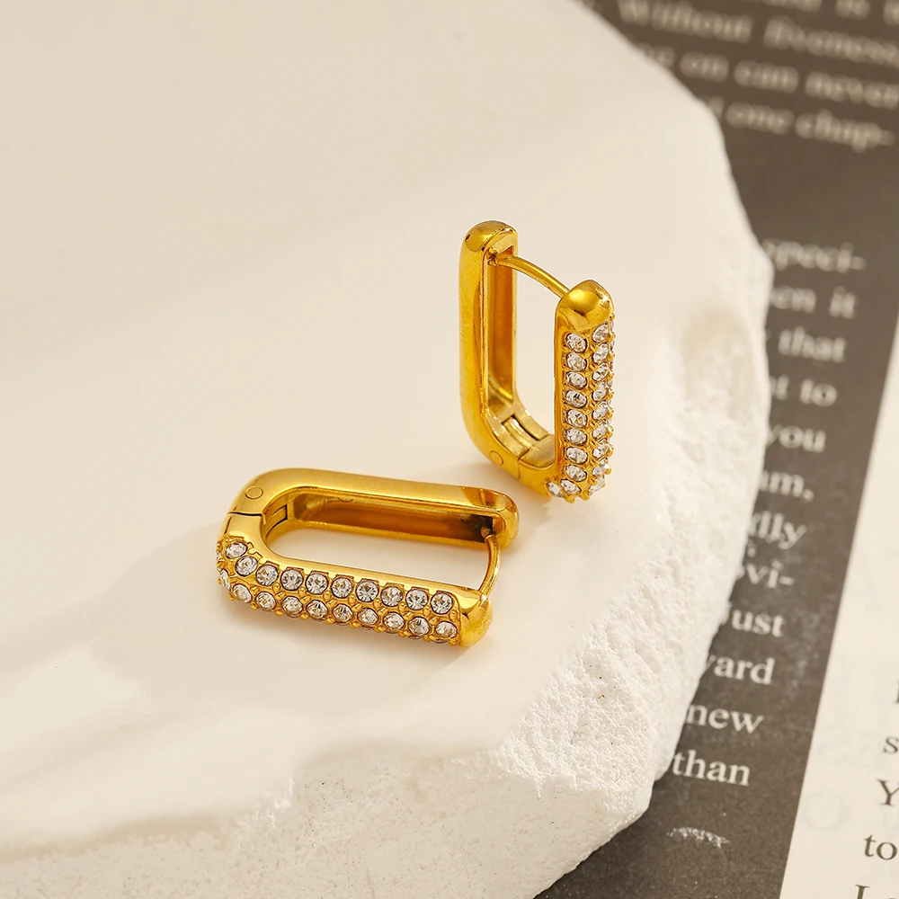 MsKyra Stainless Steel Earrings Plated 18k Gold Color Popular U-shaped White Zircon Waterproof Daily Earrings for Women Gift
MsKyra Stainless Steel Earrings Plated 18k Gold Color Popular U-shaped White Zircon Waterproof Daily Earrings for Women Gift
