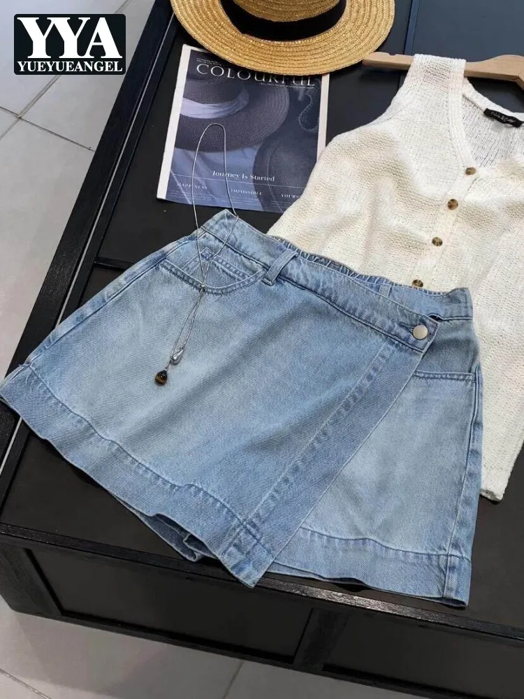 Summer Female Irregular Fake Two Design Denim Shorts High Waist Streetwear Casual Shorts Women Above Knee Length Short Trousers
Summer Female Irregular Fake Two Design Denim Shorts High Waist Streetwear Casual Shorts Women Above Knee Length Short Trousers