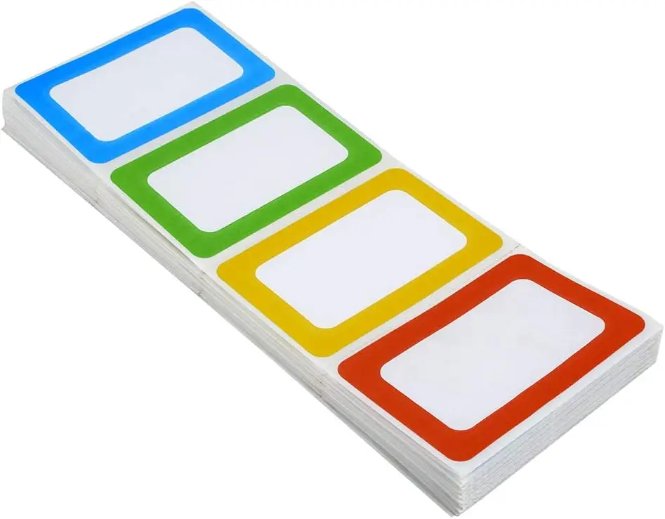 Name Tag Stickers 200 Pack - 3.5x2.25 inch Colorful Border Labels for Office School Party
Name Tag Stickers 200 Pack - 3.5x2.25 inch Colorful Border Labels for Office School Party