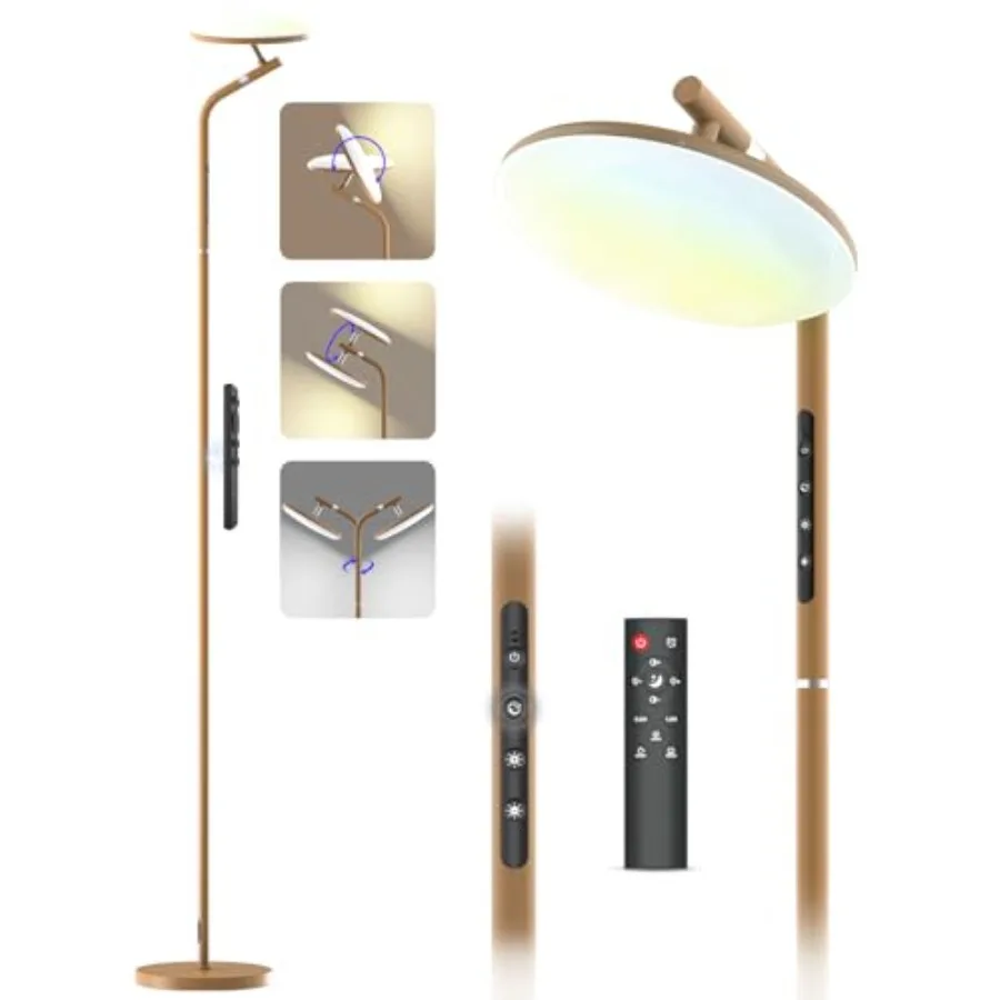 LED Floor Lamp, 36W Super Bright Standing Lamp with Remote and Touch Control, 69" Stepless Dimmable Torchiere Floor Lamps, 350°
LED Floor Lamp, 36W Super Bright Standing Lamp with Remote and Touch Control, 69" Stepless Dimmable Torchiere Floor Lamps, 350°