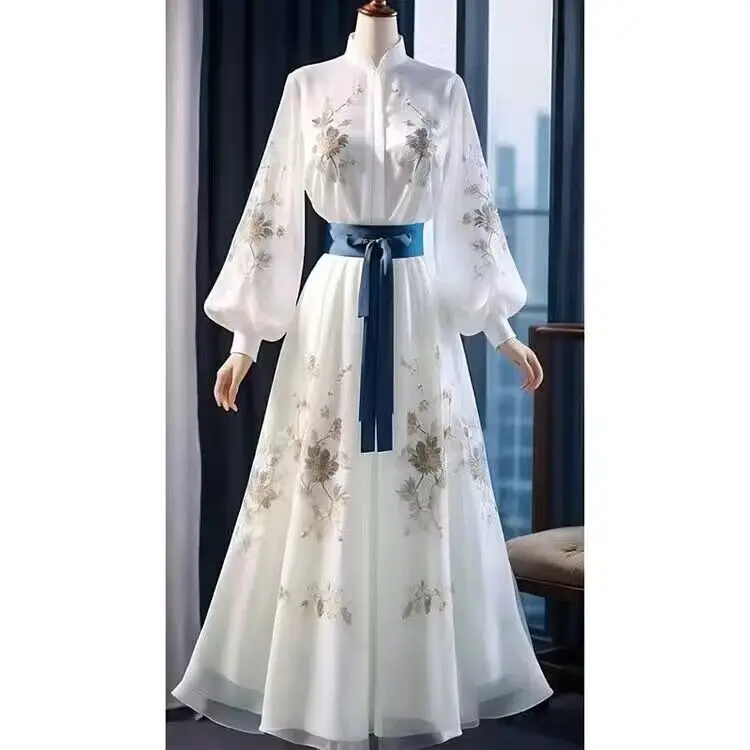 Blue Chinese Sle Women's Dr Vintage Autumn Outfit Clete Set New Chinese Zen Spirit National Trend Faionable Ensemble
Blue Chinese Sle Women's Dr Vintage Autumn Outfit Clete Set New Chinese Zen Spirit National Trend Faionable Ensemble