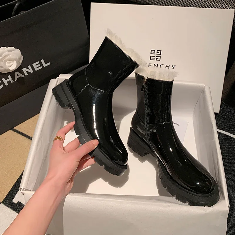 2023 new winter warm shoes Women ankle boots natural leather 22-25cm cowhide+wool modern boots side zip round toe platform boots
2023 new winter warm shoes Women ankle boots natural leather 22-25cm cowhide+wool modern boots side zip round toe platform boots