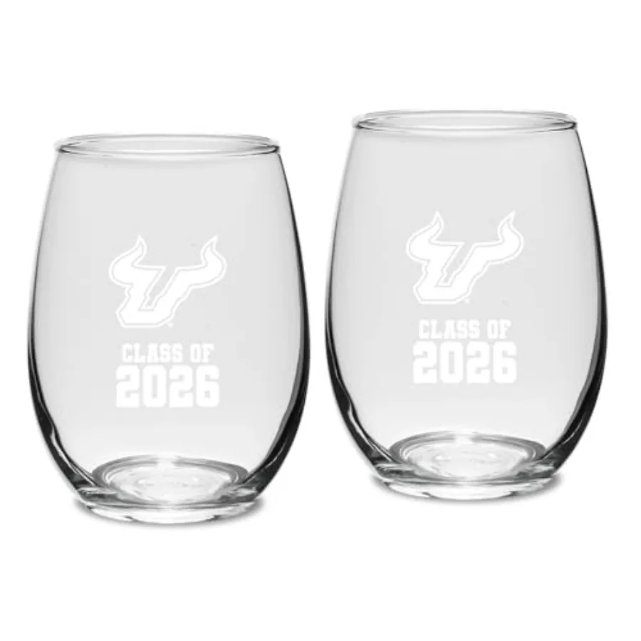 South Florida Bulls Class of 2026 Deep-Etched Stemless Wine Glasses, Set of 2, 21 oz
South Florida Bulls Class of 2026 Deep-Etched Stemless Wine Glasses, Set of 2, 21 oz