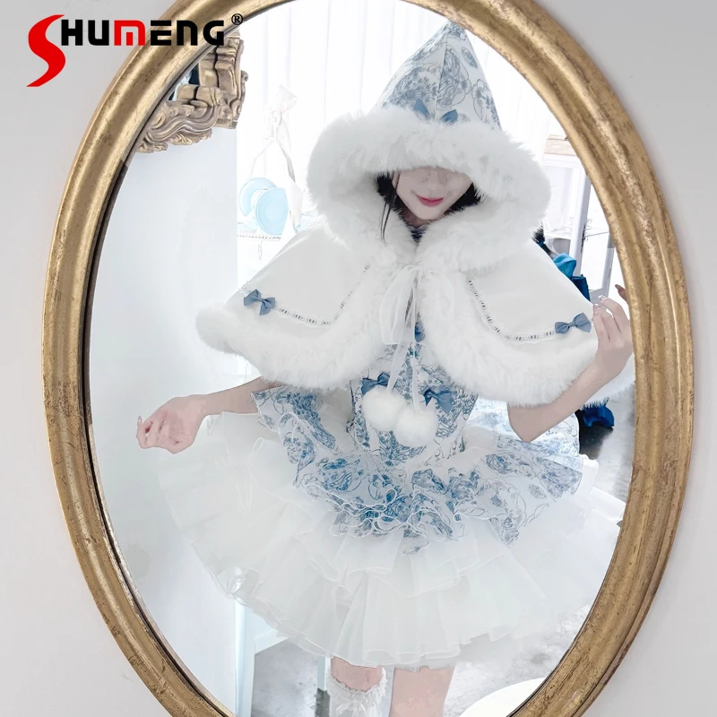 Christmas Party Sweet Lolita Dress Cape Set Winter New 2025 Women's Plush Warm Thickened Ball Gown Dress Princess Birthday Dress
Christmas Party Sweet Lolita Dress Cape Set Winter New 2025 Women's Plush Warm Thickened Ball Gown Dress Princess Birthday Dress