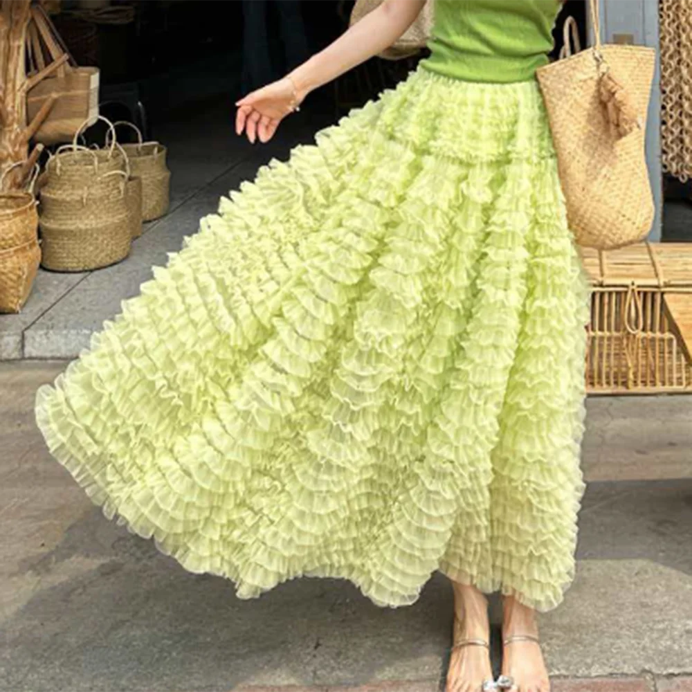 Lime basil song, heavy industry gauze skirt pleated cake mesh skirt women's layered fluffy skirt women clothing
Lime basil song, heavy industry gauze skirt pleated cake mesh skirt women's layered fluffy skirt women clothing