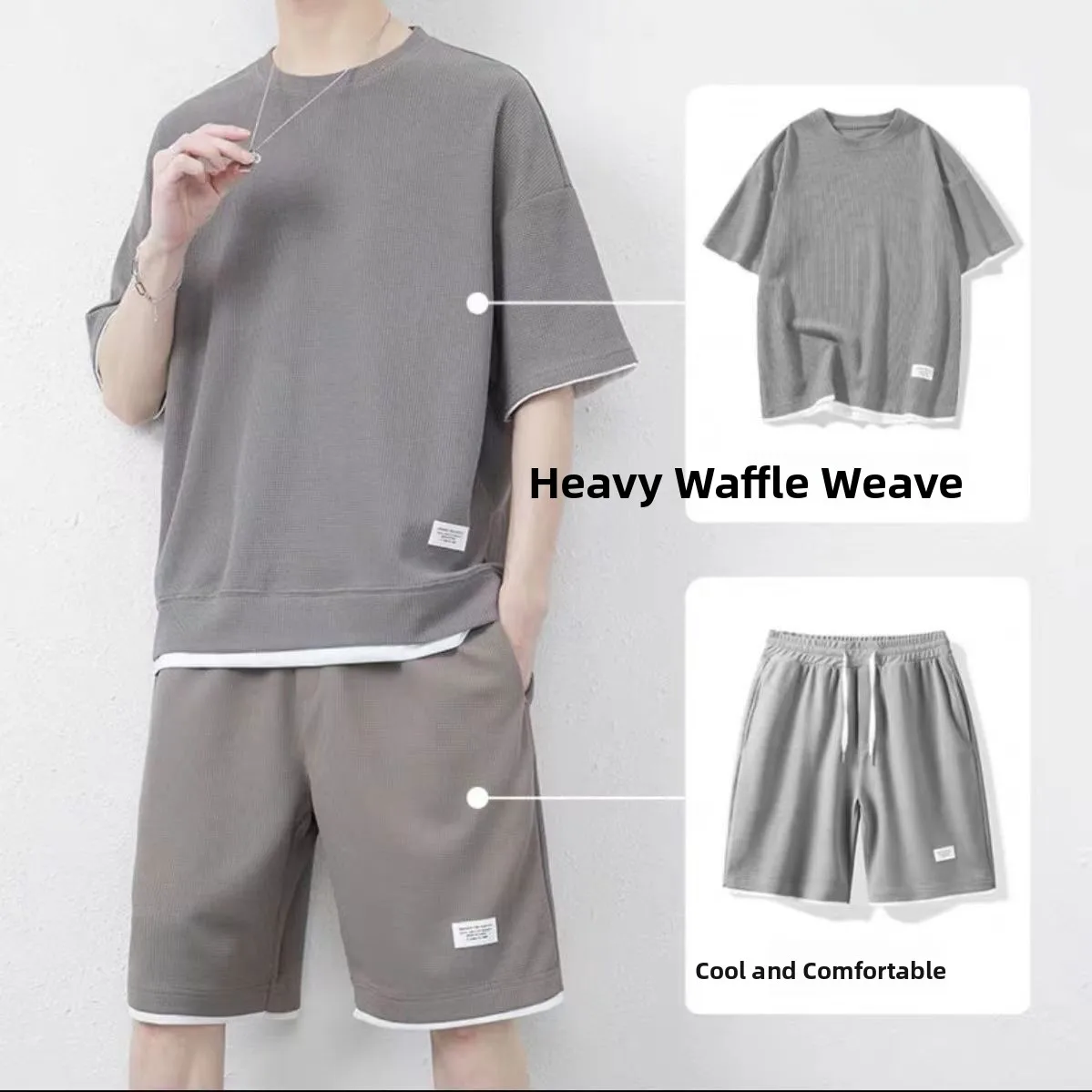 Men's ort Sve T-irt Set Summer Faion Casual Sports Loose Fit Teenagers' Outfit Streetwear Sle
Men's ort Sve T-irt Set Summer Faion Casual Sports Loose Fit Teenagers' Outfit Streetwear Sle