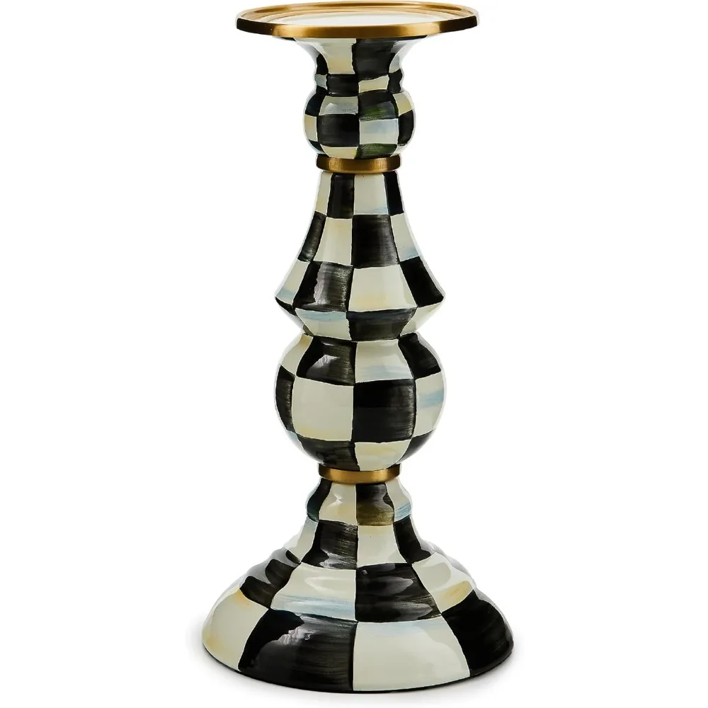 MACKENZIE-CHILDS Courtly Check Enamel Pillar Candlestick, Cute Black-and-White Pillar Candle Stand, Large
MACKENZIE-CHILDS Courtly Check Enamel Pillar Candlestick, Cute Black-and-White Pillar Candle Stand, Large