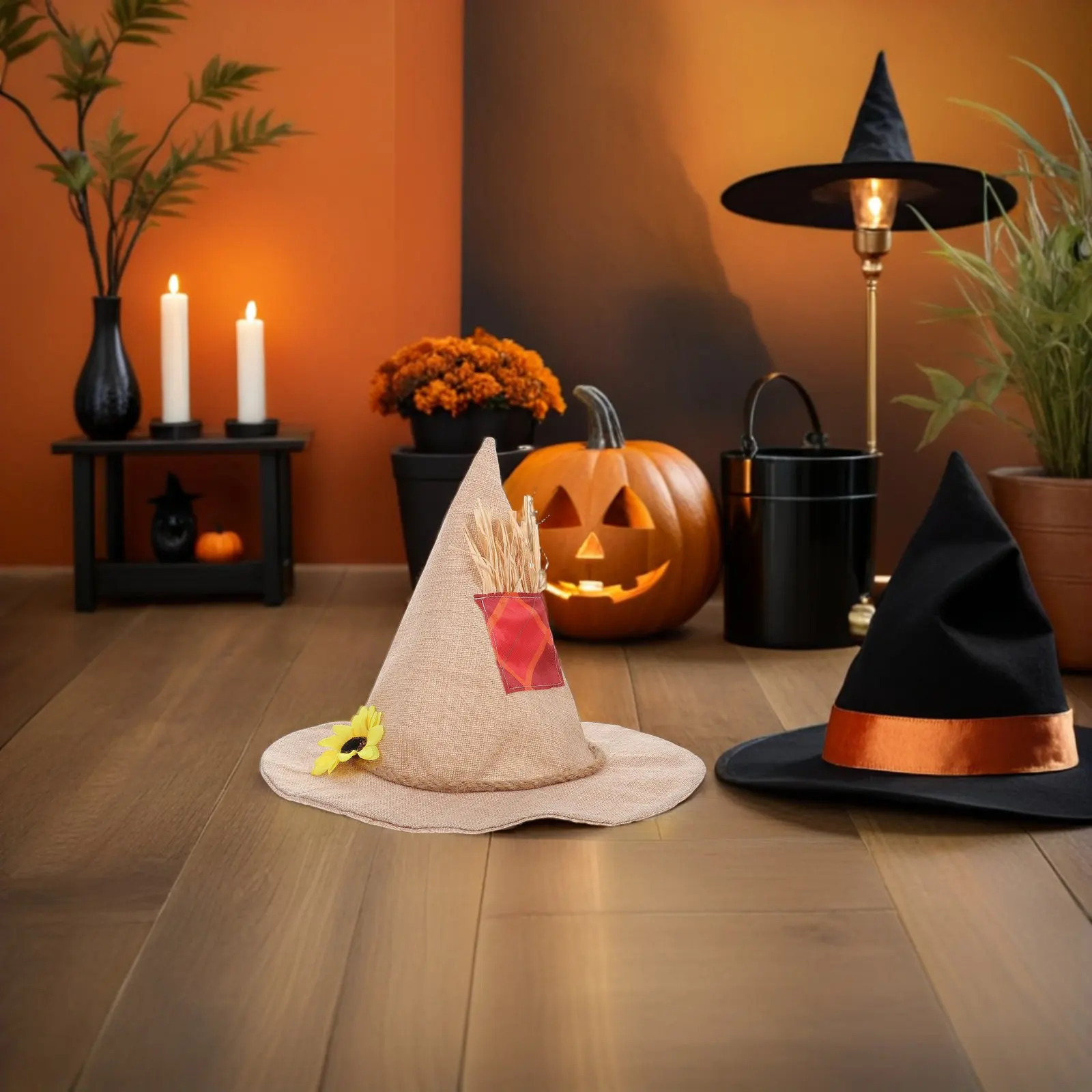2Pcs Halloween Scarecrow Witch Hat Sunflower Burlap Wizard Costume Accessories for Thanksgiving Party Cosplay Fall Decoration
2Pcs Halloween Scarecrow Witch Hat Sunflower Burlap Wizard Costume Accessories for Thanksgiving Party Cosplay Fall Decoration