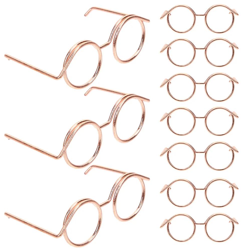 10 Pcs Mini Wire Rim Glasses Crafts Frames Miniature Props Clothing for Dolls Rose Gold Adorable
10 Pcs Mini Wire Rim Glasses Crafts Frames Miniature Props Clothing for Dolls Rose Gold Adorable