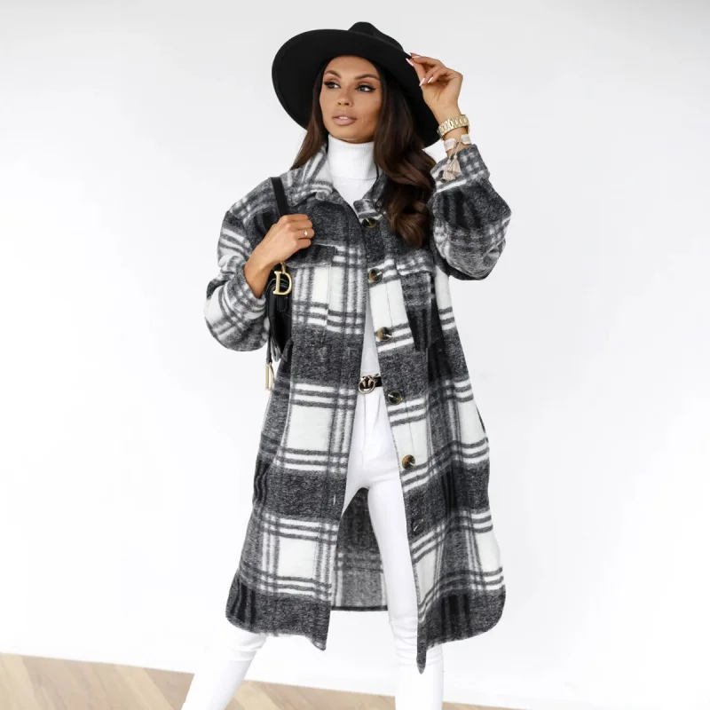 【Spot Goods】StationwishEuropean and American Autumn and Winter Long Sleeve Button Lapel Casual Plaid Long Woolen Coa
【Spot Goods】StationwishEuropean and American Autumn and Winter Long Sleeve Button Lapel Casual Plaid Long Woolen Coa