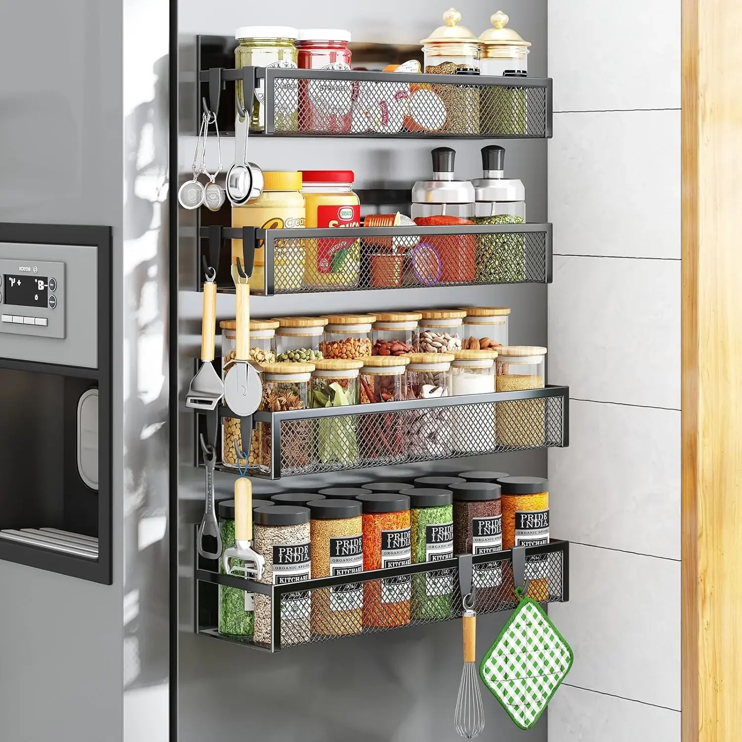 For Refrigerator, Shelf, Fridge Magnet Organizer with Moveable 
For Refrigerator, Shelf, Fridge Magnet Organizer with Moveable