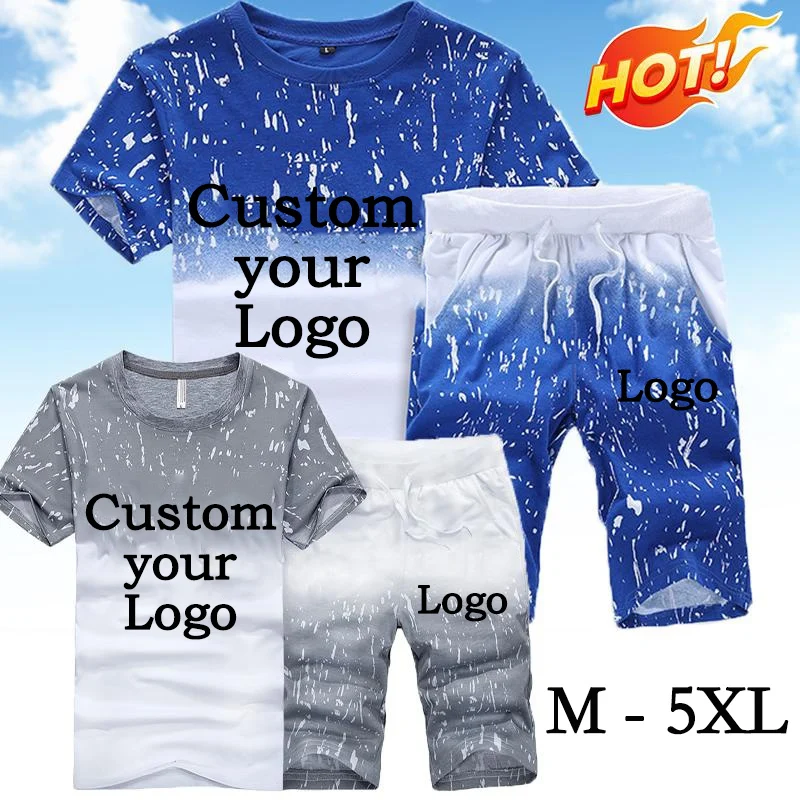 Custom Logo T-Shirts Shorts Sets Mens Tees Suits Sports 2 Piece Outfit Streetwear Summer Quality Tracksuit
Custom Logo T-Shirts Shorts Sets Mens Tees Suits Sports 2 Piece Outfit Streetwear Summer Quality Tracksuit