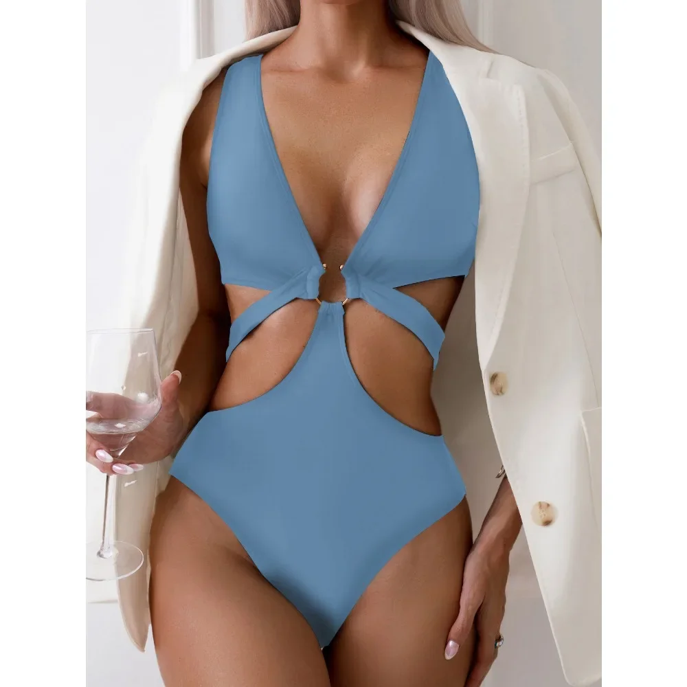 2024 Sexy V Neck Hollow Push Up Swimwear High Waist Halter Swimsuit For Women Backless Tied One Piece Bathing Suit
2024 Sexy V Neck Hollow Push Up Swimwear High Waist Halter Swimsuit For Women Backless Tied One Piece Bathing Suit