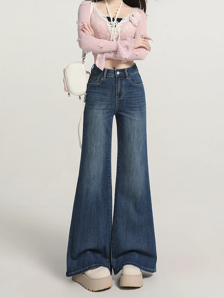American Retro Bell Bottom Jeans Women's Loose Slimming Floor Length Wide Leg Pants Comfortable Cotton Stretch Denim
American Retro Bell Bottom Jeans Women's Loose Slimming Floor Length Wide Leg Pants Comfortable Cotton Stretch Denim