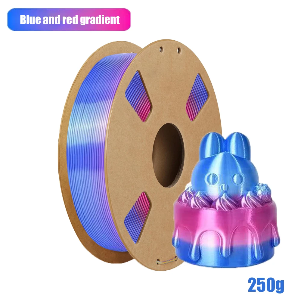 1.75mm Red Blue Gradient Silk PLA Filament, Shiny Texture, ±0.02mm Accuracy, 200g/250g/500g/1000g Spool
1.75mm Red Blue Gradient Silk PLA Filament, Shiny Texture, ±0.02mm Accuracy, 200g/250g/500g/1000g Spool
