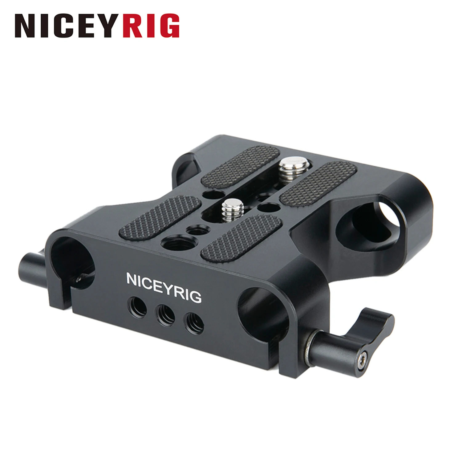 NICEYRIG Universal Camera LWS Baseplate Base Plate with Dual 15mm Rod Clamp for DSLR Rig Support System