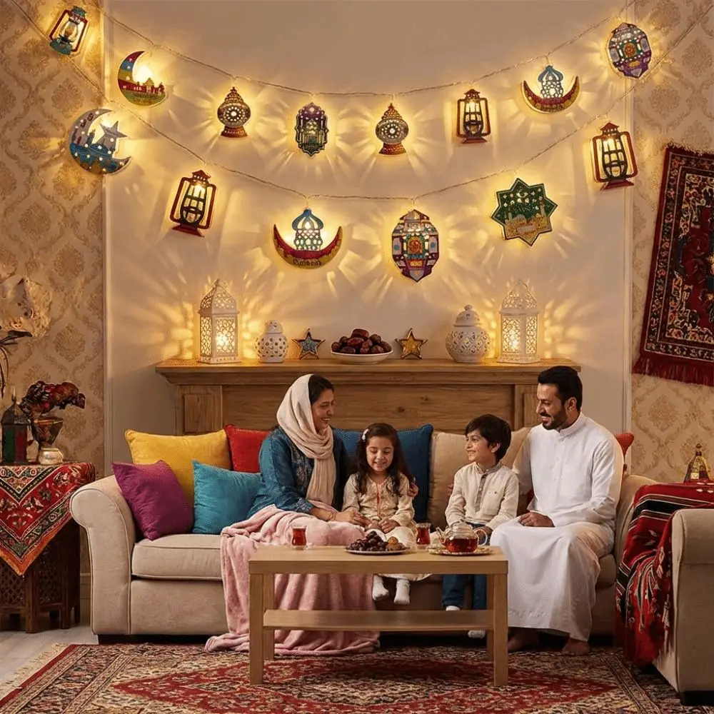 10/20 LED EID Mubarak String Lights Colorful Lighting Battery Operated Moon Star Castle Lamp Iron Art LED Oil Lamp
10/20 LED EID Mubarak String Lights Colorful Lighting Battery Operated Moon Star Castle Lamp Iron Art LED Oil Lamp