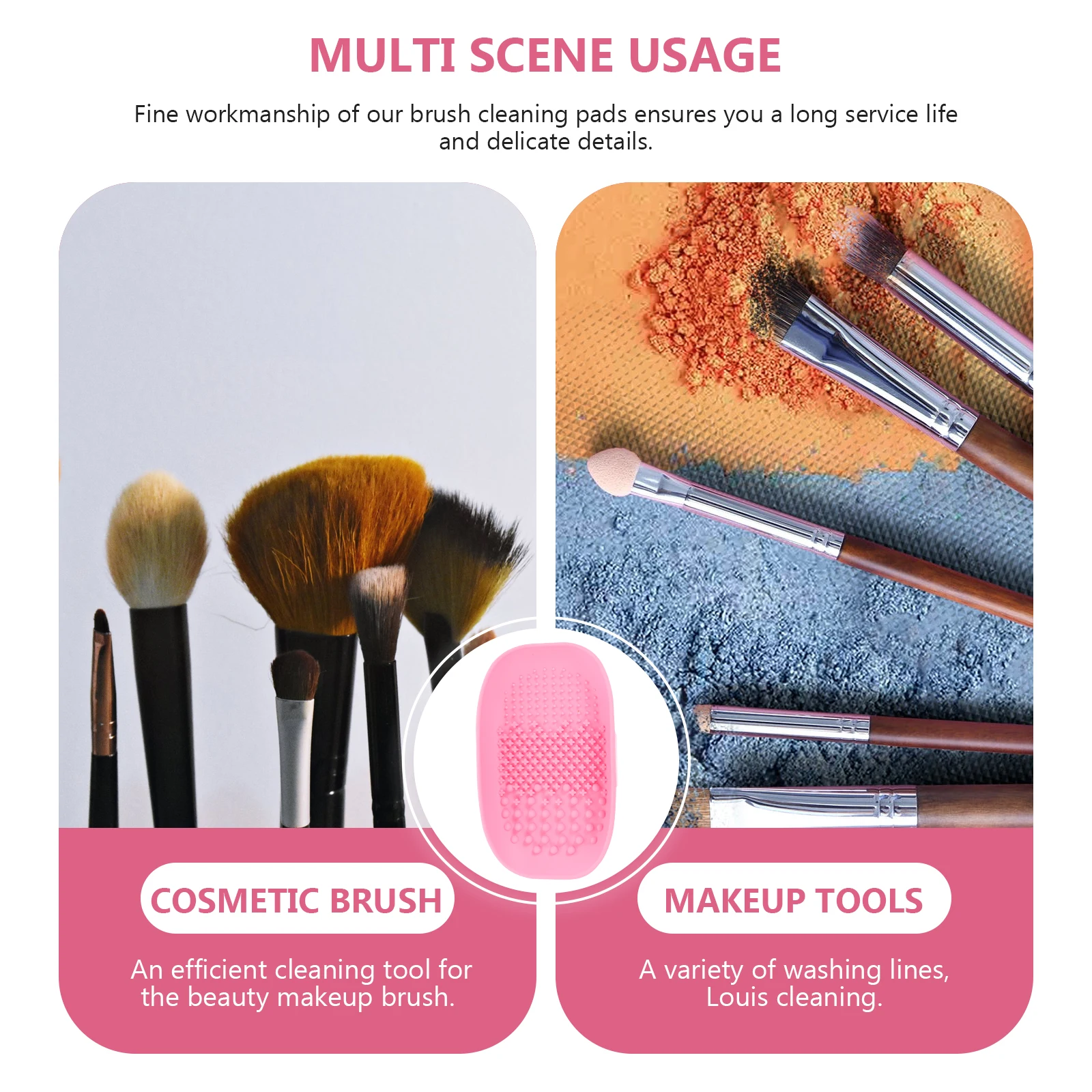 Silicone Makeup Brush Cleaning Mat Pink Cushion Tool Cleaner Pads Scrubber Reusable Safe No Odor Easy Clean Dry
Silicone Makeup Brush Cleaning Mat Pink Cushion Tool Cleaner Pads Scrubber Reusable Safe No Odor Easy Clean Dry