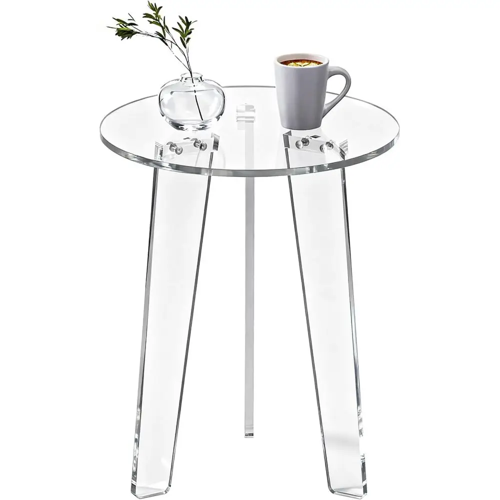 Round Clear Acrylic Side Table for Living Room, Bedroom, or Office, 15.7 W × 19.7 H (Small)
Round Clear Acrylic Side Table for Living Room, Bedroom, or Office, 15.7 W × 19.7 H (Small)