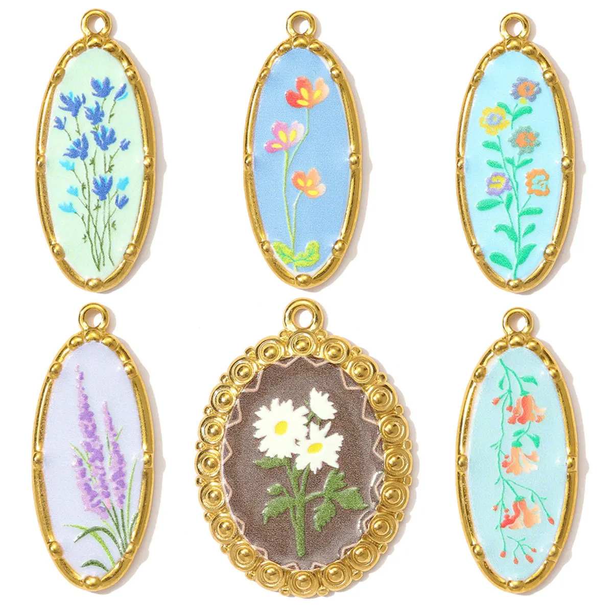 3Pcs Flowers Stainless Steel Charms Pendants Multicolor Enamel Charms Making Necklace Jewelry Findings
3Pcs Flowers Stainless Steel Charms Pendants Multicolor Enamel Charms Making Necklace Jewelry Findings