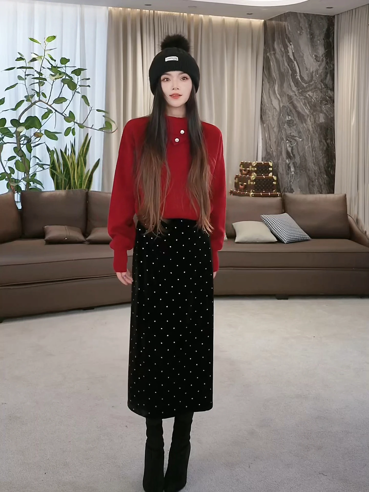 eila, осенне-зимняя новая тяжелая бархатная юбка Du со стразами в стиле ретро, прямая юбка в горошек с высокой талией...
eila, осенне-зимняя новая тяжелая бархатная юбка Du со стразами в стиле ретро, прямая юбка в горошек с высокой талией...