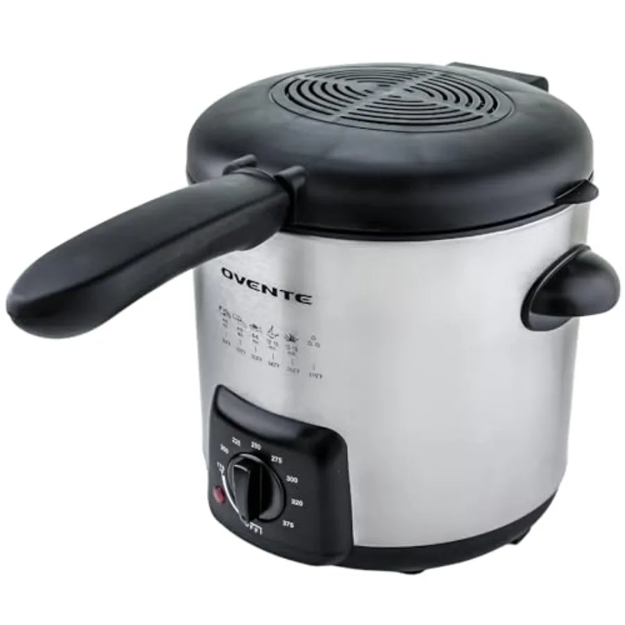 Electric Deep Fryer 0.9L Capacity 840W with Adjustable Temperature Locking Lid Removable Fry Basket and Cool-Touch Handles Stai
Electric Deep Fryer 0.9L Capacity 840W with Adjustable Temperature Locking Lid Removable Fry Basket and Cool-Touch Handles Stai