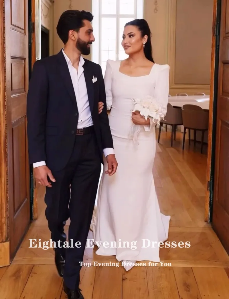 Eightale Arabic Wedding Dresses Customized Strapless Long Sleeves White Ivory Mermaid Bridal Gowns Vestidos De Novia
Eightale Arabic Wedding Dresses Customized Strapless Long Sleeves White Ivory Mermaid Bridal Gowns Vestidos De Novia