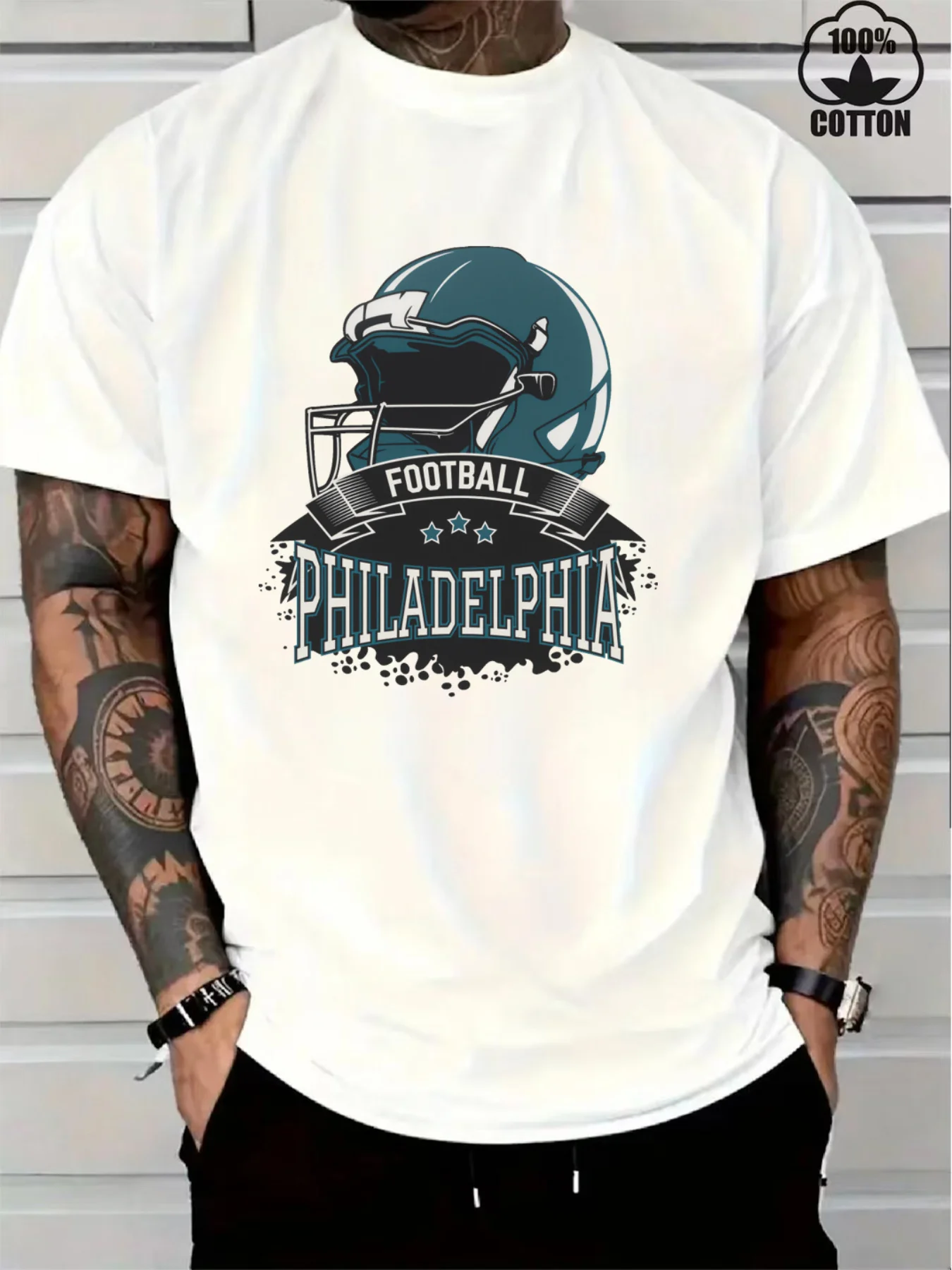Mens Clothes, T Shirts for Men, Casual Style Design with Print, 100% Pure Cotton Fabric, Philadelphia Football Graphic T-Shirt
Mens Clothes, T Shirts for Men, Casual Style Design with Print, 100% Pure Cotton Fabric, Philadelphia Football Graphic T-Shirt