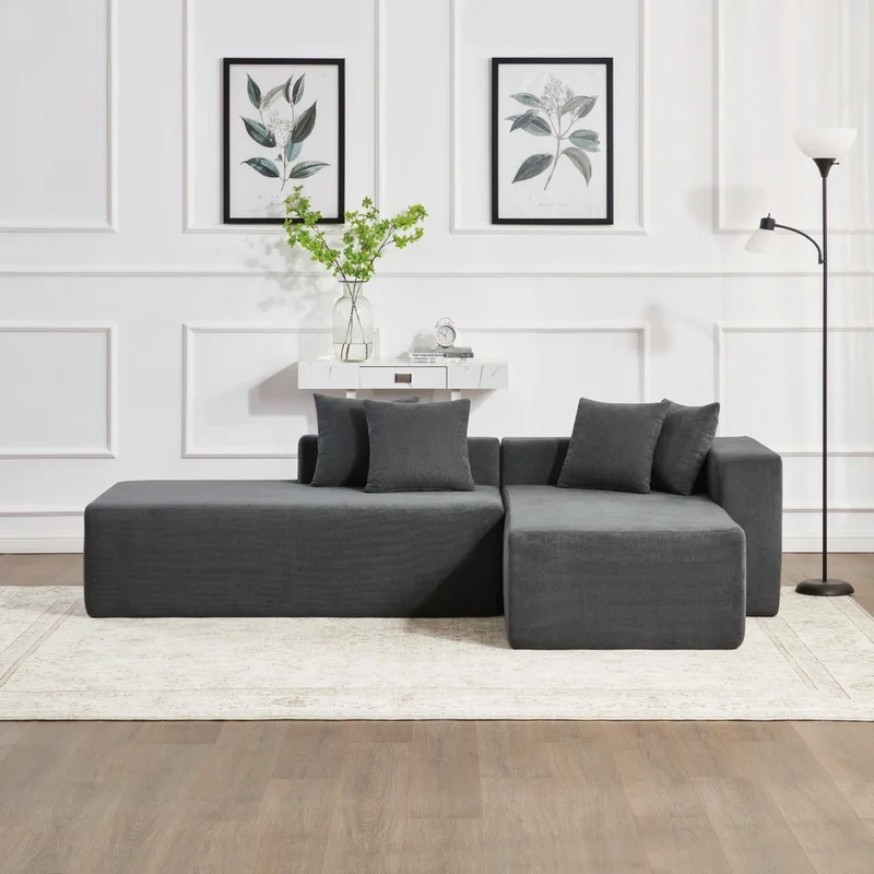 101-inch L-Shaped Modular Sofa with Deep Seat, High-Density Foam, Wrapped Steel Springs, Lounge Bed for Living Room or Bedroom
101-inch L-Shaped Modular Sofa with Deep Seat, High-Density Foam, Wrapped Steel Springs, Lounge Bed for Living Room or Bedroom