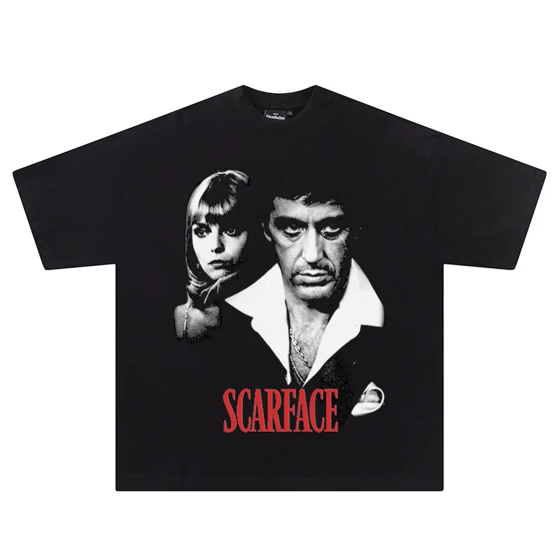 Homage To The Movie Scarface Star Al Pacino T-shirt Scarface American Vintage Short Sleeve Street High Quality Luxury Brand
Homage To The Movie Scarface Star Al Pacino T-shirt Scarface American Vintage Short Sleeve Street High Quality Luxury Brand