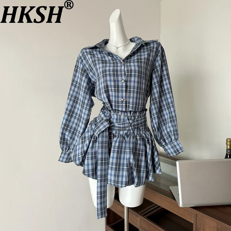 HKSH весна осень новый женский комплект из двух предметов с длинными рукавами однобортная клетчатая рубашка короткая юбка-кюлоты элегантный высококачественный HK18417
HKSH весна осень новый женский комплект из двух предметов с длинными рукавами однобортная клетчатая рубашка короткая юбка-кюлоты элегантный высококачественный HK18417